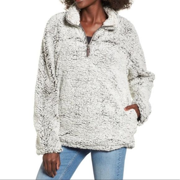 Thread & Supply 7 Wonders Wobbly Fleece 1/4 Zip Pullover Oversize Sweater Medium - Picture 1 of 10